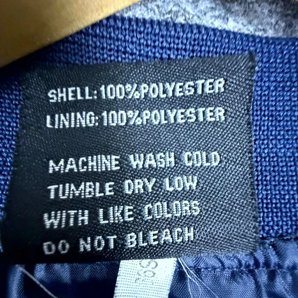 Original Deluxe Bomber Jacket Mens Large Navy Blue Full Zip Winter Everyday Wear